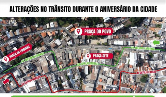Trânsito muda no entorno da Praça do Povo para  shows do aniversário de João Monlevade(Foto: Divulgao/AcomPMJM)